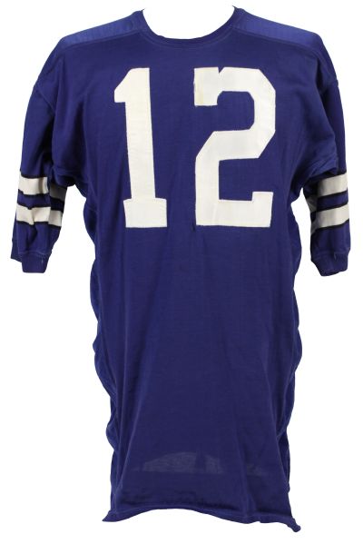 1970s Roger Staubach (Restored Name & Number) Dallas Cowboys Signed Cowboys Southland Durene Jersey Displayed at Baltimores ESPN Zone (JSA) 