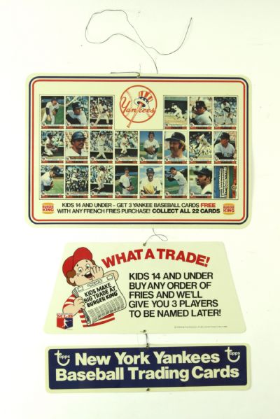 1979 New York Yankees Topps Burger King In-Store Display w/Reggie Jackson Thurman Munson 