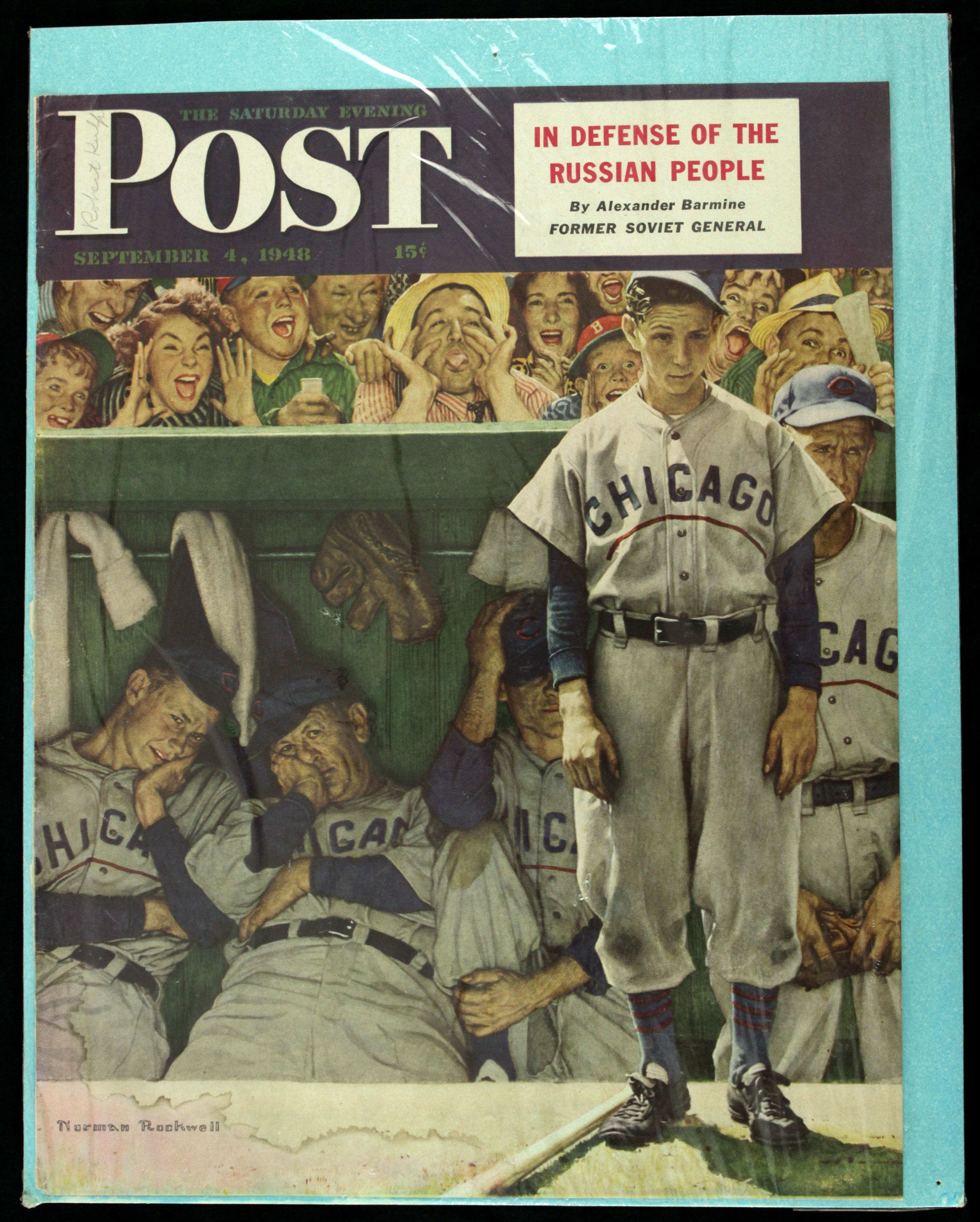 Lot Detail - 1948-57 The Saturday Evening Post Cover Baseball Themed