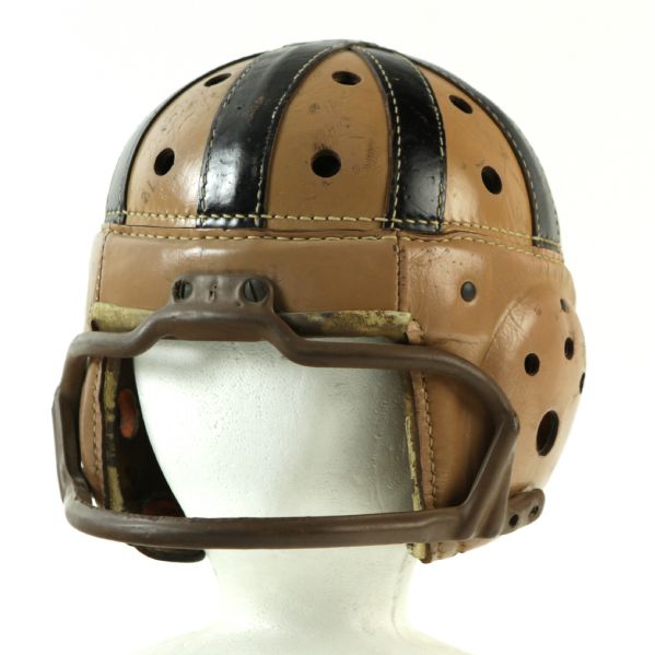 1940s Vintage Football Wilson Made Leather Helmet w/Early Facemask 