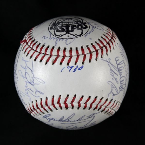 1980 Houston Astros Team Signed Baseball w/ 26 Autographs Including Ryan, Morgan, Niekro & More (JSA)