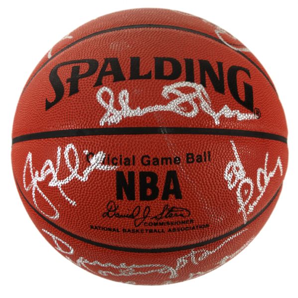 1990s Boston Celtics Team Signed Ball w/ 15 Signatures Including Red Auerbach, Larry Bird, Kevin McHale & More (JSA)