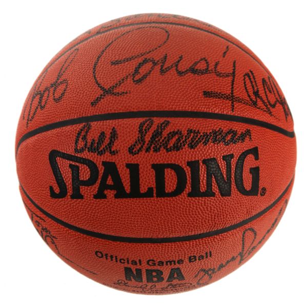 1980s Boston Celtics Greats Signed Basketball w/ 12 Signatures Including Bill Russell, Bob Cousy, Red Auerbach and More 511/1000 (JSA)