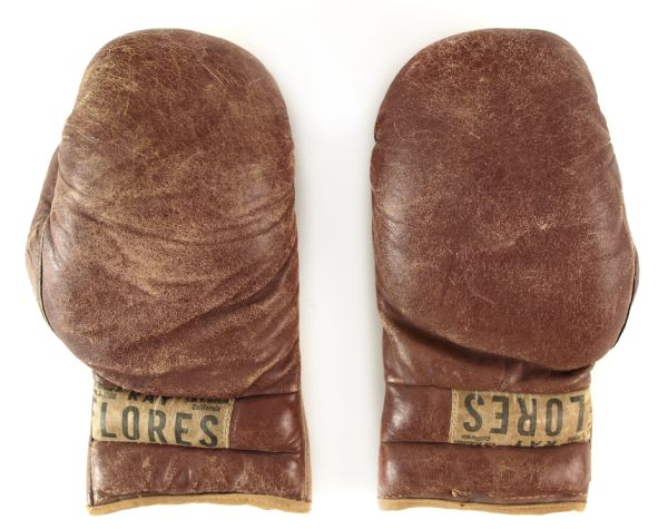 1920-30 Jack Dempsey Fight Worn Gloves Obtained from Dempsey Estate (MEARS LOA) 