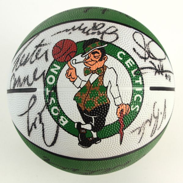 2002-04 Boston Celtics Team Signed Basketball w/ 17 Signatures Including Paul Pierce, Vin Baker, Tony Delk & More (JSA)