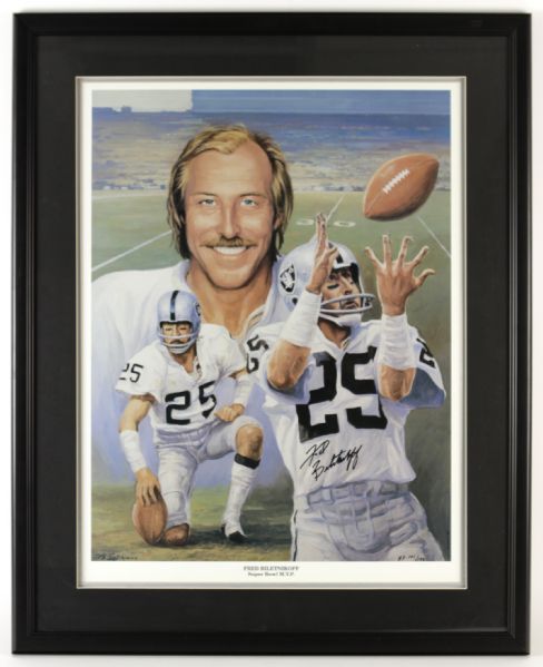 1991 Fred Biletnikoff Oakland Raiders Signed 26" x 32" Framed Lithograph (JSA) 101/198