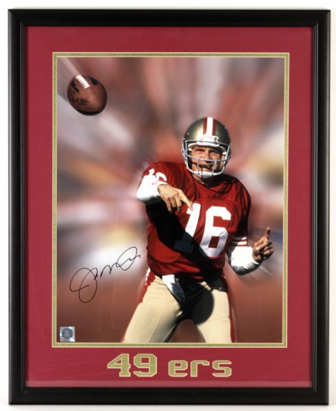 1985-92 Joe Montana San Francisco 49ers Signed 27" x 22" Framed Print (JSA)