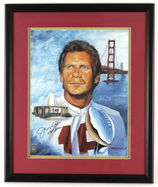 2000 Joe Montana San Francisco 49ers Signed 20" x 24" Framed Lithograph (Joe Montana Hologram)