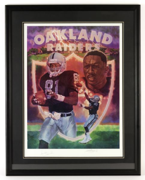 1995 Tim Brown Oakland Raiders Signed 26" x 32" Framed Lithograph (JSA) 158/470