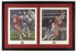 1982 Joe Montana Dwight Clark San Francisco 49ers Signed 24" x 36" Framed Lithograph (JSA)