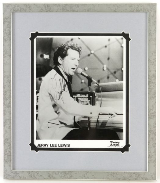 1980s Jerry Lee Lewis Signed 13" x 15" Framed Photo (JSA)