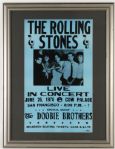 1976 Rolling Stones & Doobie Brothers 22" x 27" Framed Concert Poster