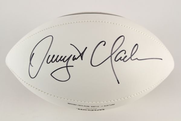 2000s Dwight Clark San Francisco 49ers Signed Wilson Team Logo Ball (JSA)