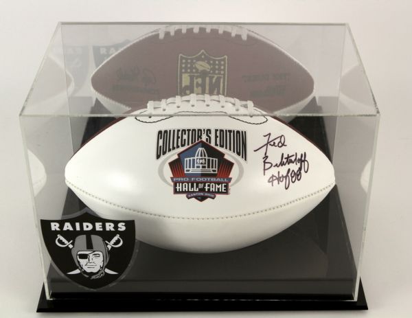1990s Fred Biletnikoff Oakland Raiders Signed Collectors Edition Hall of Fame Football w/ Display Case (JSA)