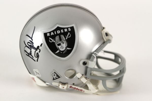 1990s Gene Upshaw Oakland Raiders Signed Mini Helmet (JSA)