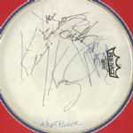 1980's Night Ranger Signed Concert Used Drumhead 17 x 19 Framed Display (JSA)