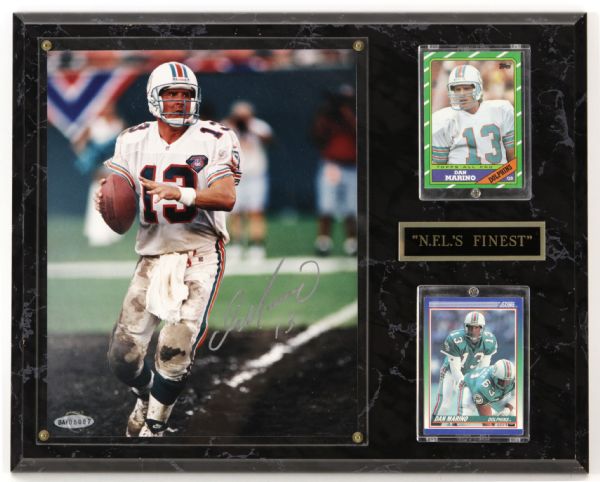 1990s Dan Marino Miami Dolphins Signed 12" x 15" Display (JSA)