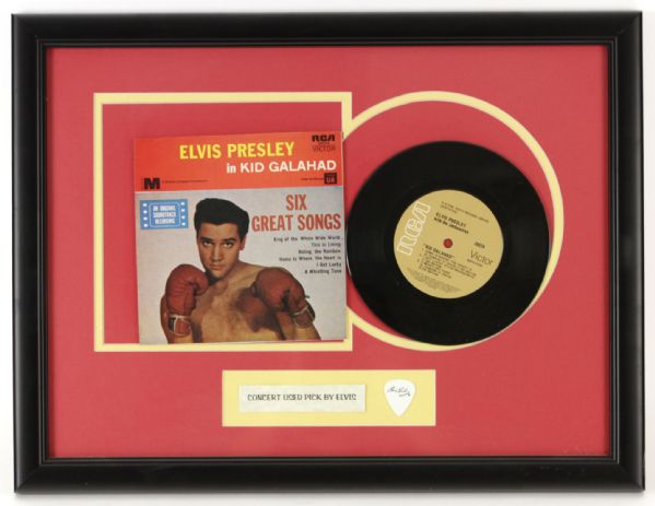 1962 Elvis Presley in Kid Galahad 16" x 21" Framed Diplay w/ Concert Used Pick