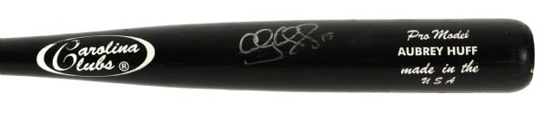 2009-12 Aubrey Huff Giants/Tigers Signed Carolina Clubs Professional Model Game Used Bat (MEARS LOA/JSA)