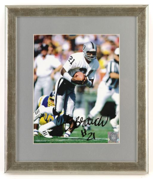 1972-85 Cliff Branch Oakland/Los Angeles Raiders Signed 13" x 15" Framed Photo (JSA)