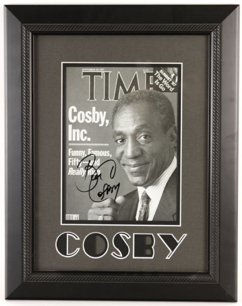 1987 September 28 Bill Cosby  Signed 16" x 20" Framed Time Magazine (JSA)