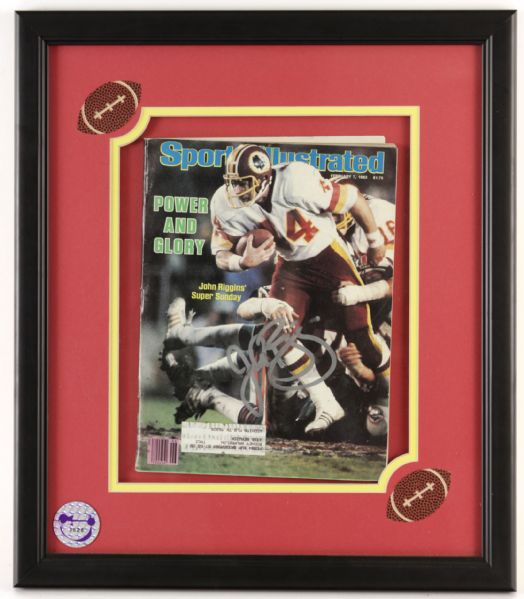 1983 Febuary 7 John Riggins Washington Redskins Signed 16" x 19" Framed Sports Illustrated Magazine (JSA)