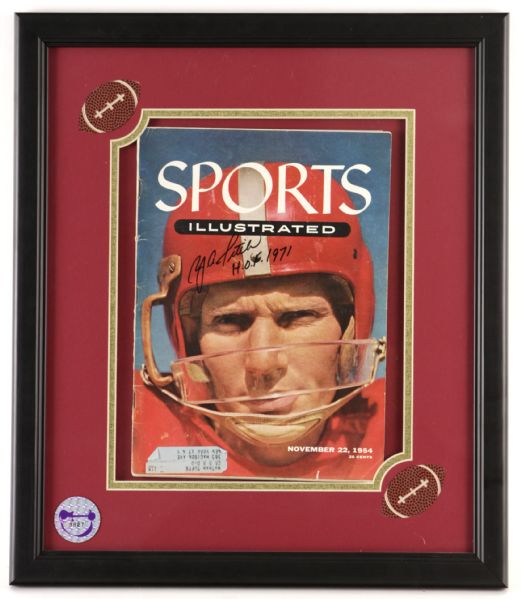 1954 November 22 Y.A. Tittle San Francisco 49ers Signed 16" x 19" Framed Sports Illustrated Magazine (JSA)