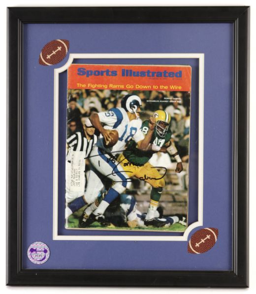 1967 December 18 Roman Gabriel Los Angeles Rams Signed 16" x 19" Framed Sports Illustrated Magazine (JSA)