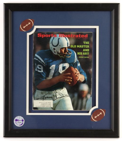 1972 July 10 Johnny Unitas Baltimore Colts Signed 16" x 19" Framed Sports Illustrated Magazine (JSA)