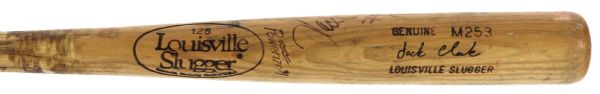 1983-85 Jack Clark Giants/Cardinals Signed Louisville Slugger Professional Model Game Used Bat (MEARS LOA/JSA))