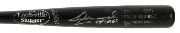 1999-2002 Livan Hernandez San Francisco Giants Signed Louisville Slugger Professional Model Game Used Bat (MEARS LOA/JSA)