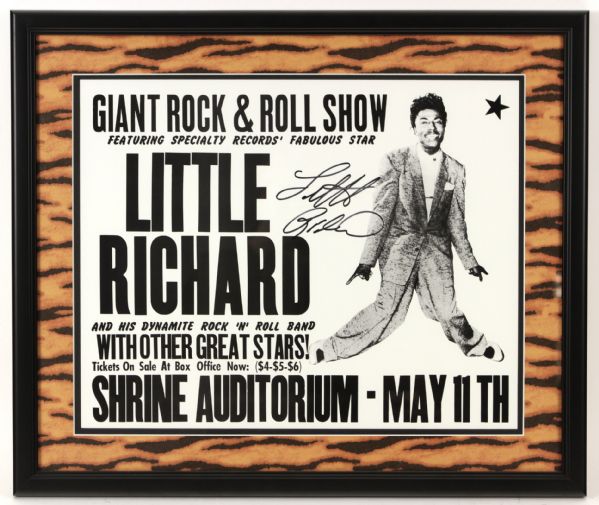 1980s Little Richard Signed 22" x 26" Framed Print (JSA)