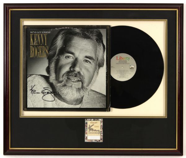 1983 Kenny Rogers Signed 22" x 26" Framed weve got tonight album (JSA)