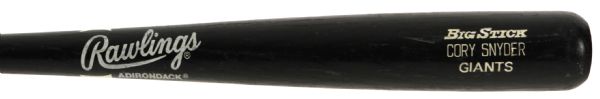 1992 Cory Snyder San Francisco Giants Signed Rawlings Adirondack Professional Model Game Used Bat (MEARS LOA/JSA)
