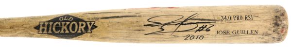 2010 Jose Guillen San Francisco Giants Signed Old Hickory Professional Model Game Used Bat (MEARS LOA/JSA)
