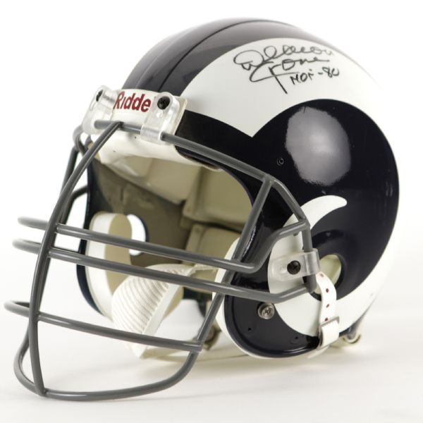 1990s Deacon Jones Los Angeles Rams Signed Full Size Helmet (JSA)