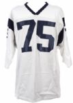 1990s Deacon Jones Los Angeles Rams Signed Durene Jersey (JSA)