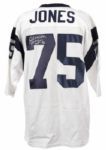 1990's Deacon Jones Los Angeles Rams Signed Durene Jersey (JSA)