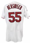 1995 Orel Hershiser Cleveland Indians Signed Game Worn Home Jersey (MEARS LOA/JSA)