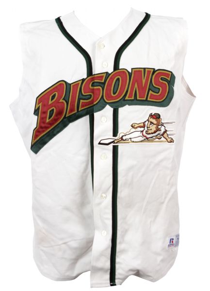 2004-06 Ryan Garko/Jeriome Robertson Buffalo Bisons Signed Game Worn Home Jersey (MEARS LOA)