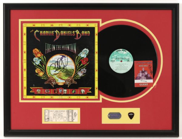 1974-2000 Charlie Daniels Band Signed 22" x 29" Framed Album (JSA)