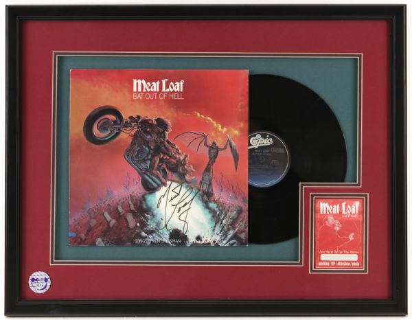 1977 Meat Loaf Signed 22" x 28" Framed Bat Out Of Hell Album (JSA)