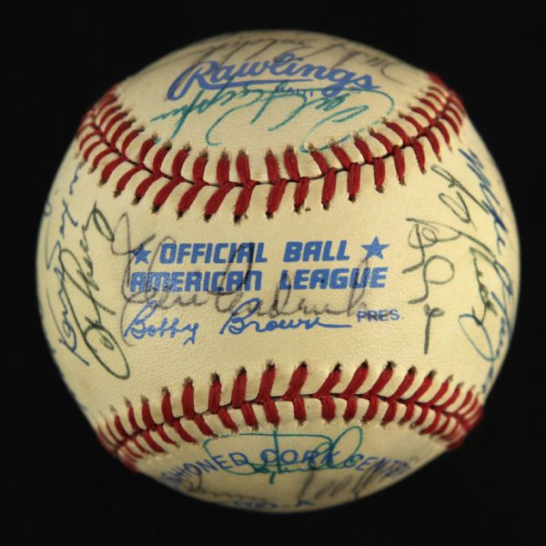 1984 Baltimore Orioles Tour of Japan Team Signed OAL Brown Baseball w/ 27 Signatures Including Cal Ripken, Eddie Murray & More (JSA)