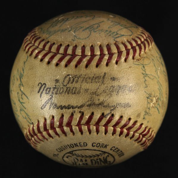 1953 Pittsburgh Pirates Team Signed ONL Giles Baseball w/ 23 Signatures (JSA)