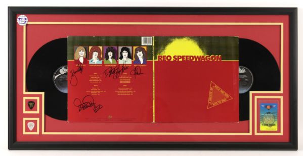 1970-80,1998-99 REO Speedwagon Signed 21" x 42" Framed A Decade Of Rock And Roll Album (JSA)