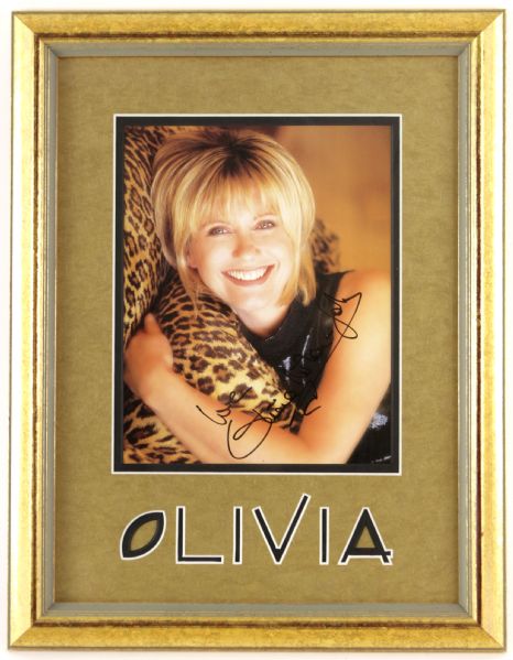 Olivia Newton-John Signed 14" x 18" Framed Display  (JSA)