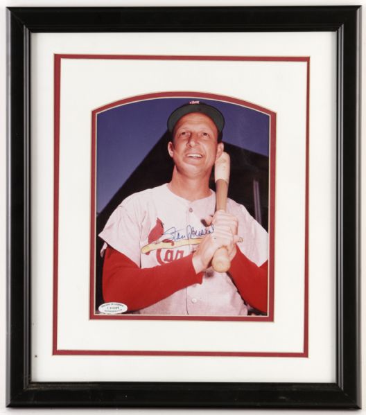 Stan Musial Signed 15" x 17" Framed Display  (JSA)