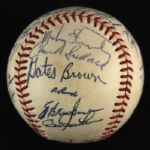 1971-72 Detroit Tigers Team Signed OAL Cronin Baseball w/ 27 Signatures Including Al Kaline, Billy Martin, Mickey Lolich & More (JSA)