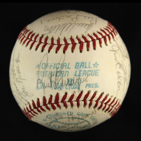 1975 Milwaukee Brewers Team Signed OAL MacPhail Baseball w/ 29 Signatures Including Hank Aaron, Robin Yount, Del Crandall & More (JSA) 