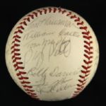 1975 Milwaukee Brewers Team Signed OAL MacPhail Baseball w/ 29 Signatures Including Hank Aaron, Robin Yount, Del Crandall & More (JSA) 